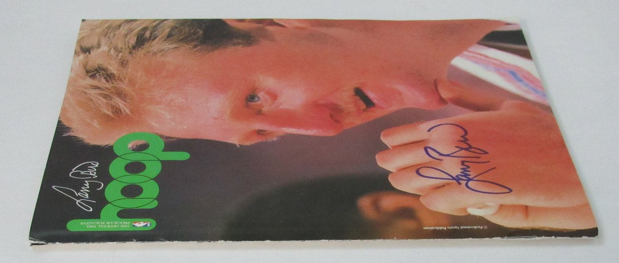 Larry Bird Signed 1989-90 Hoop Program Pacers vs. Celtics JSA 189301