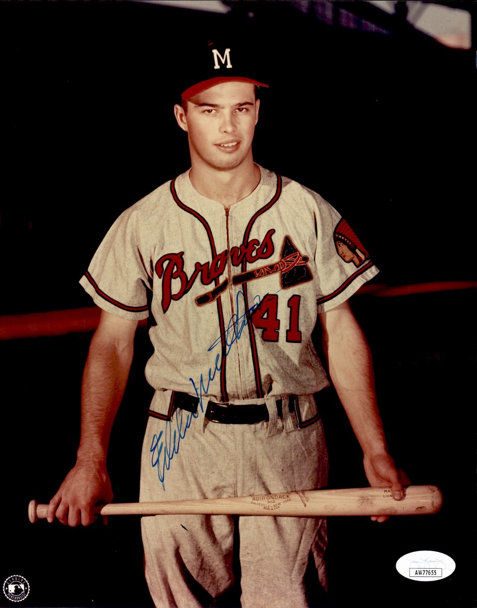 Eddie Mathews HOF Signed/Autographed 8x10 Photo Milwaukee Braves JSA 191336