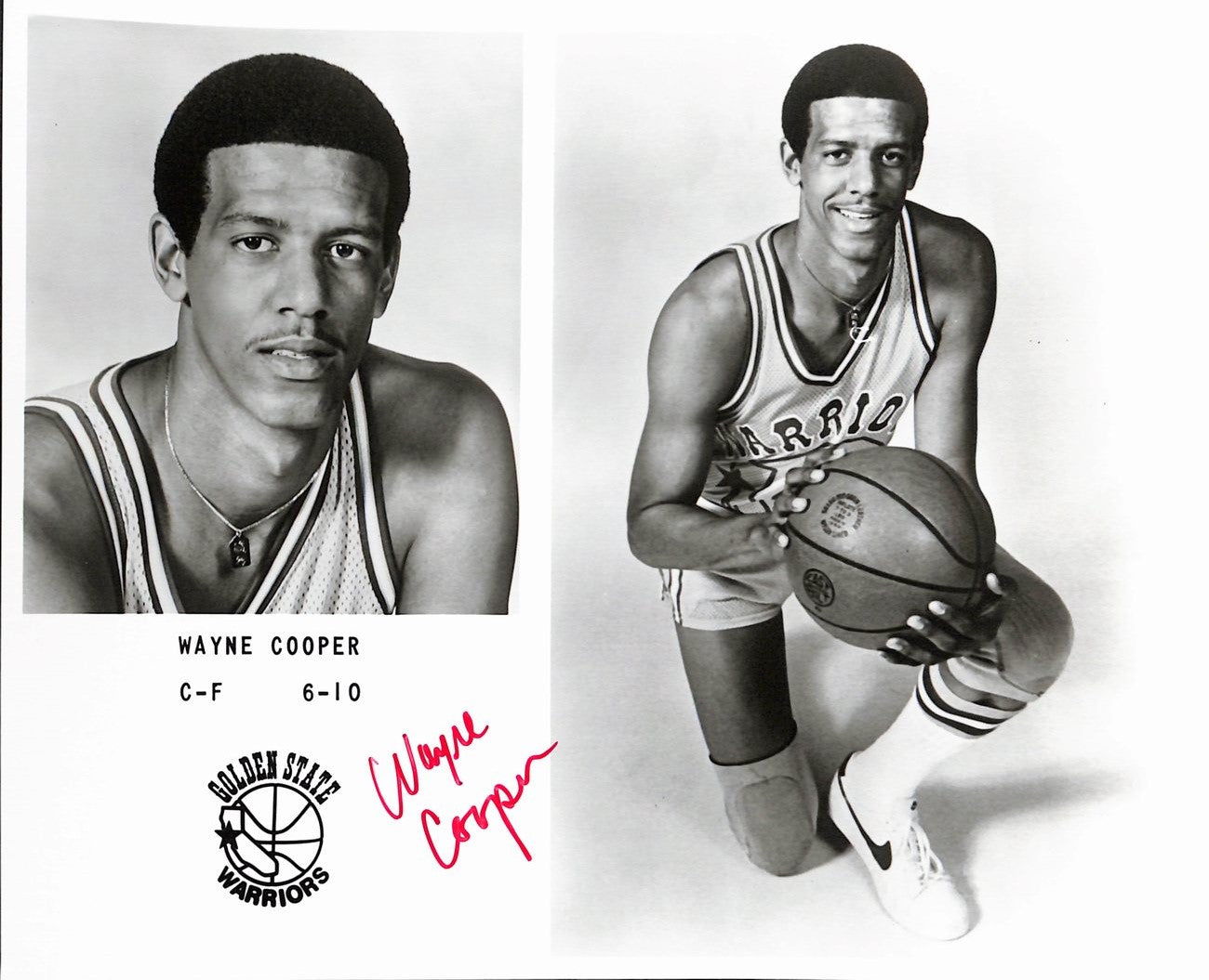 Wayne Cooper Warriors Vintage Team Issued Signed/Auto 8x10 Photo 189117