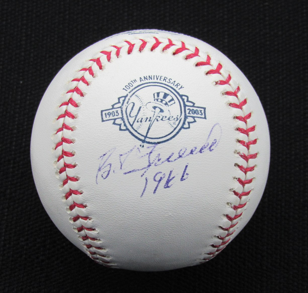 Bob Friend Signed/Auto Yankees 100th OML Baseball JSA Inscr 186676