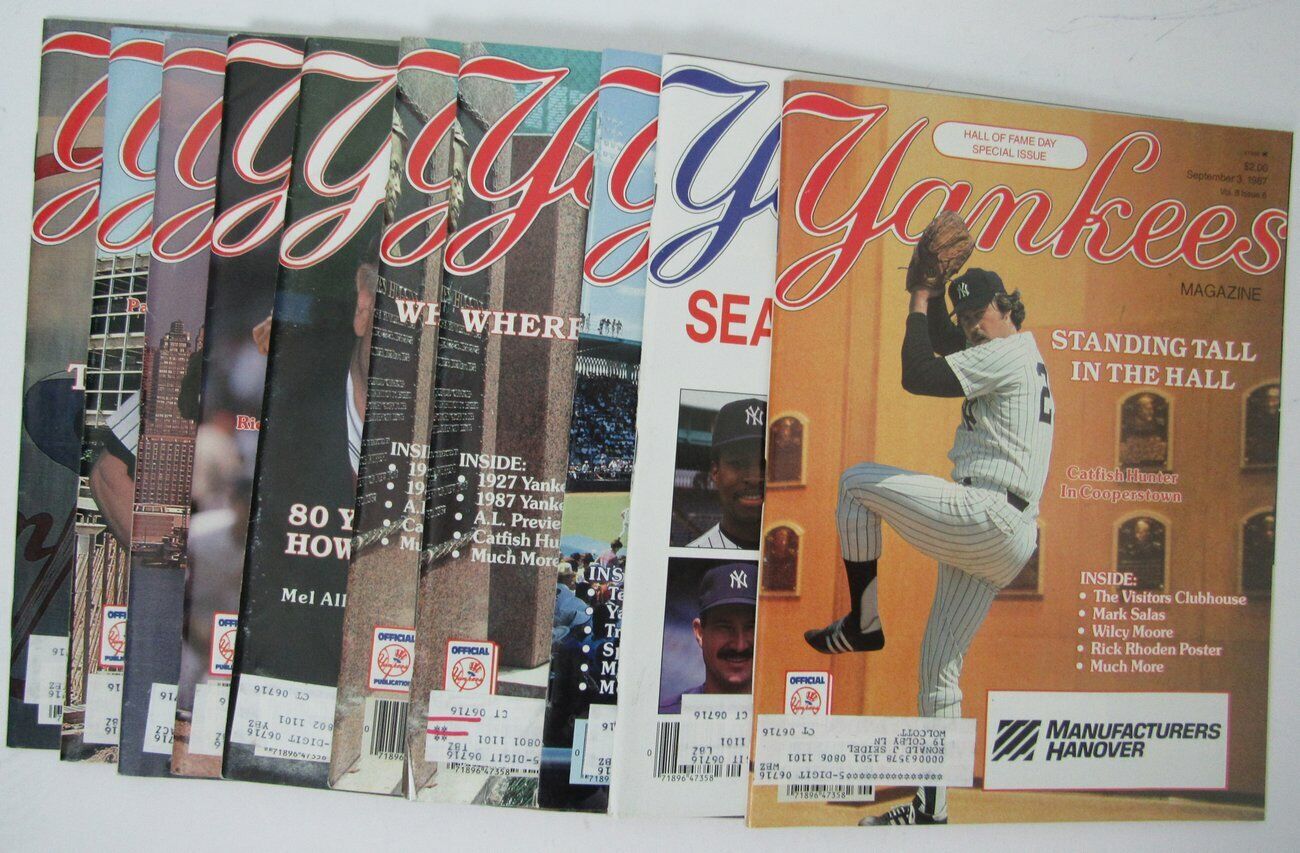 Lot of 10 1987 New York Yankees Magazines HOF Issue C. Hunter 153175