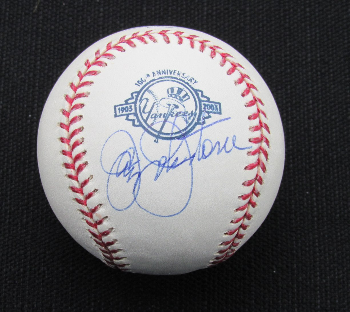 Jay Johnstone Signed/Auto Yankees 100th OML Baseball JSA 186686