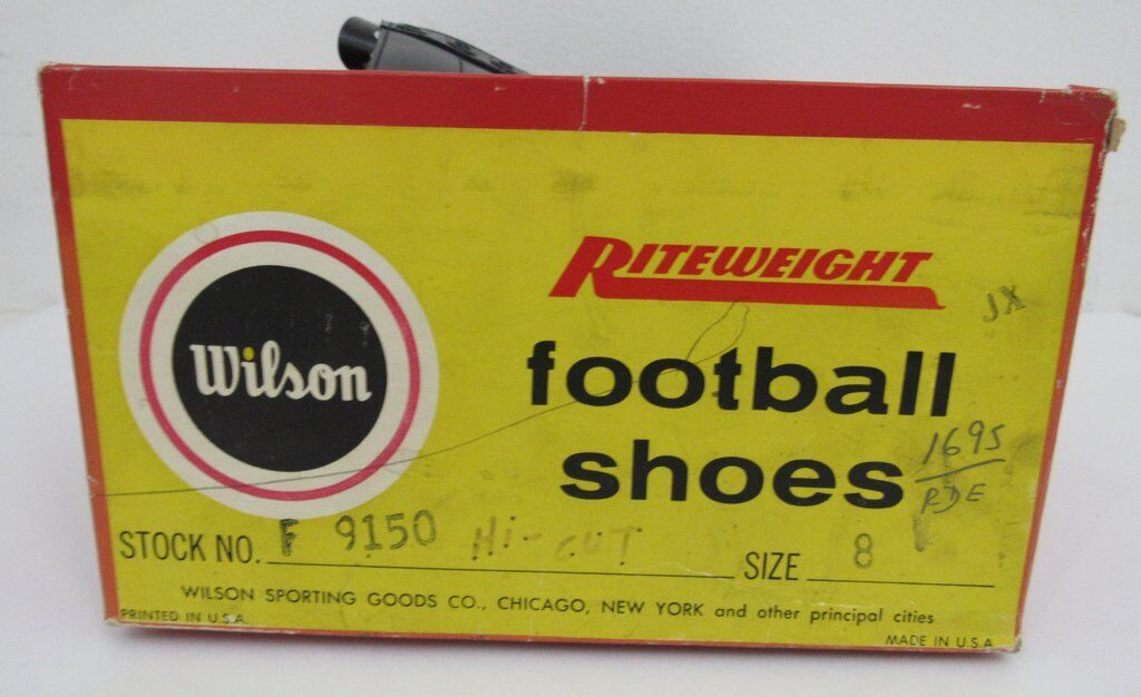 Pair of Vintage Wilson Riteweight Black Football Cleats Size 8 NIB 182900