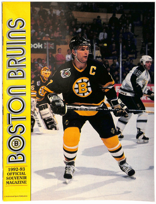 1992-93 Boston Bruins Official Souvenir Magazine Program Bourque Cover 182004