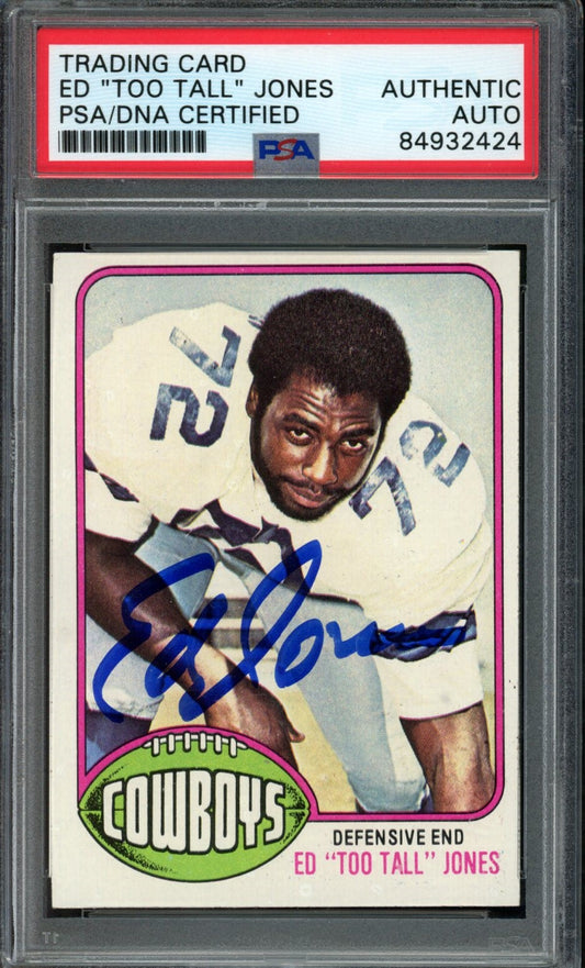 Ed "Too Tall" Jones Signed/Auto 1976 Topps Card #427 Cowboys PSA/DNA 188023