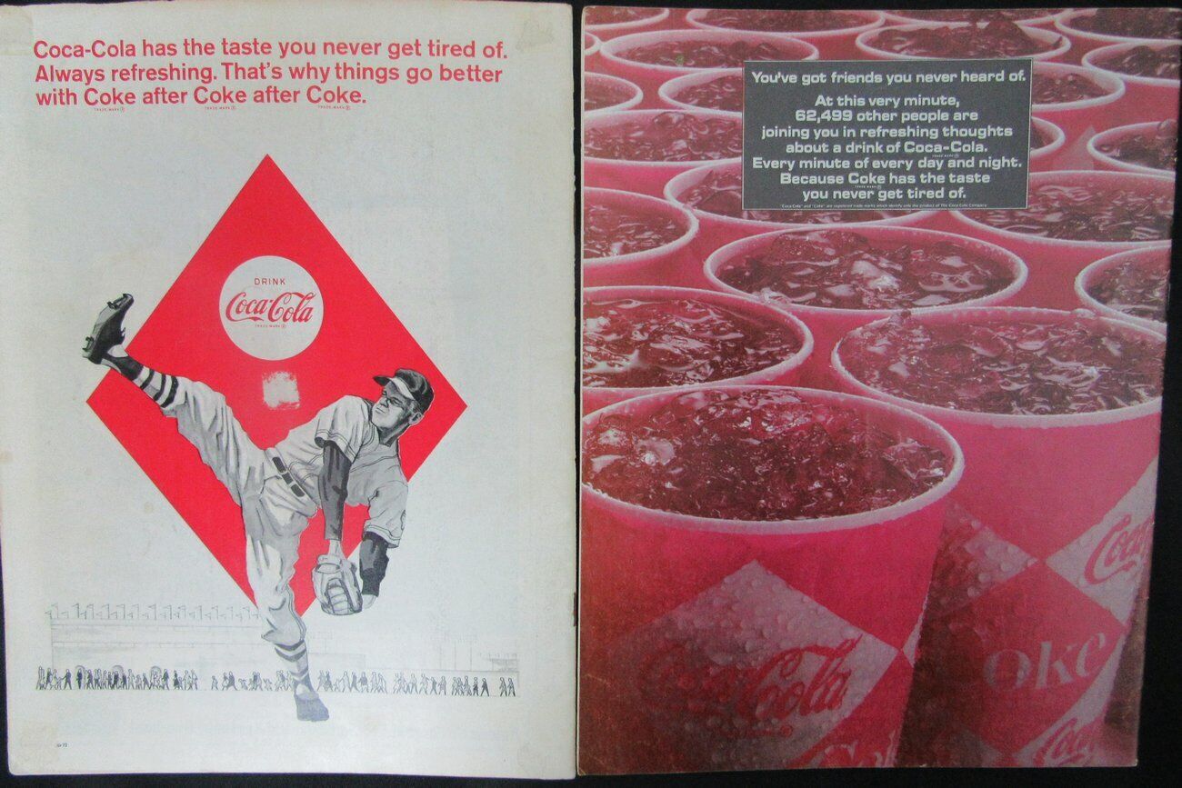 Lot of 2 Washington Senators 1966/1969 Game Programs Ted Williams 153956