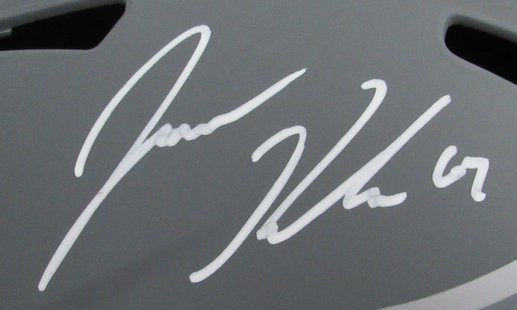 Jason Kelce Signed/Auto Full Size Slate Replica Helmet Eagles PSA/DNA 189945