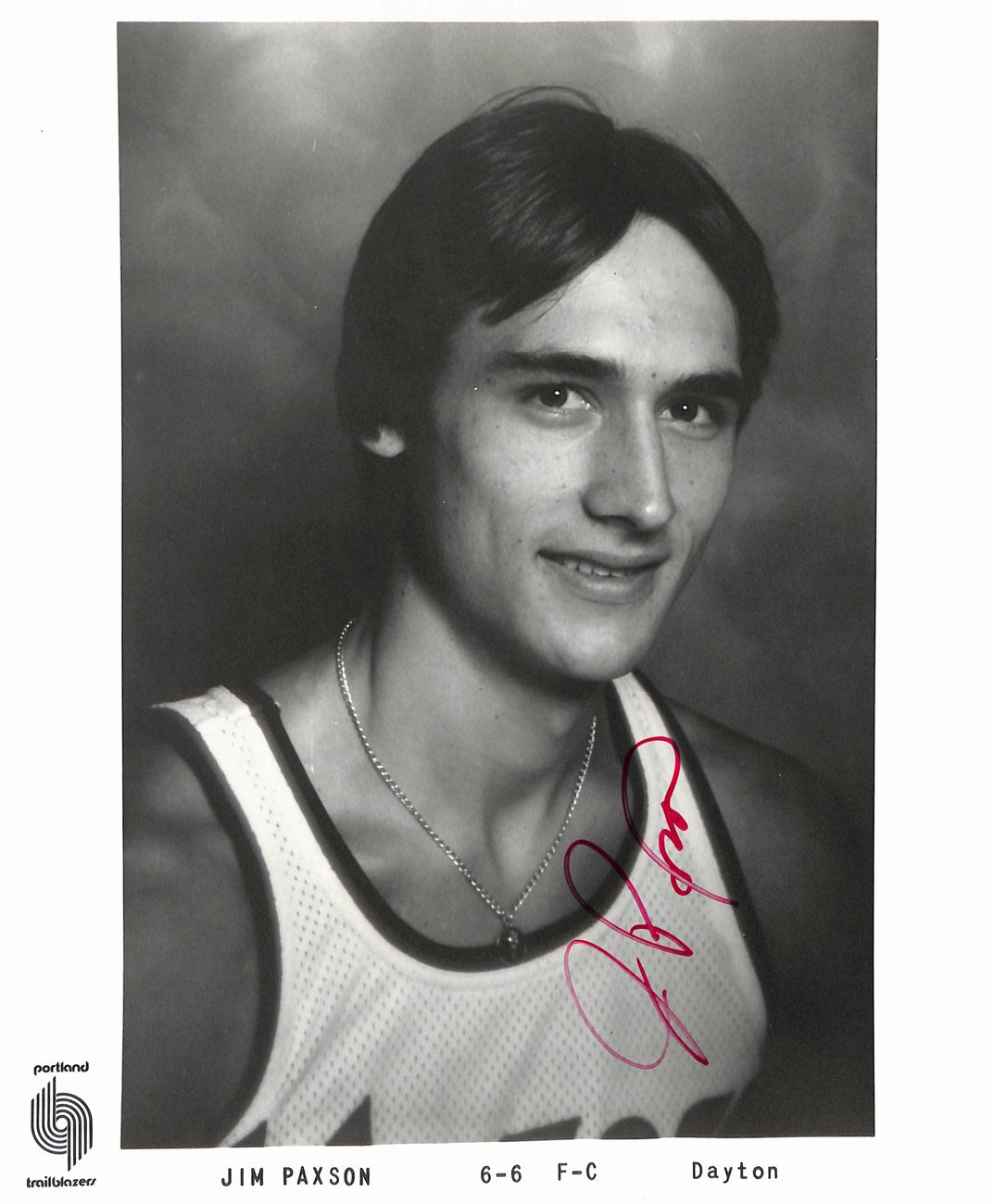 Jim Paxson Trailblazers Vintage Team Issued Signed/Auto 8x10 Photo 189120