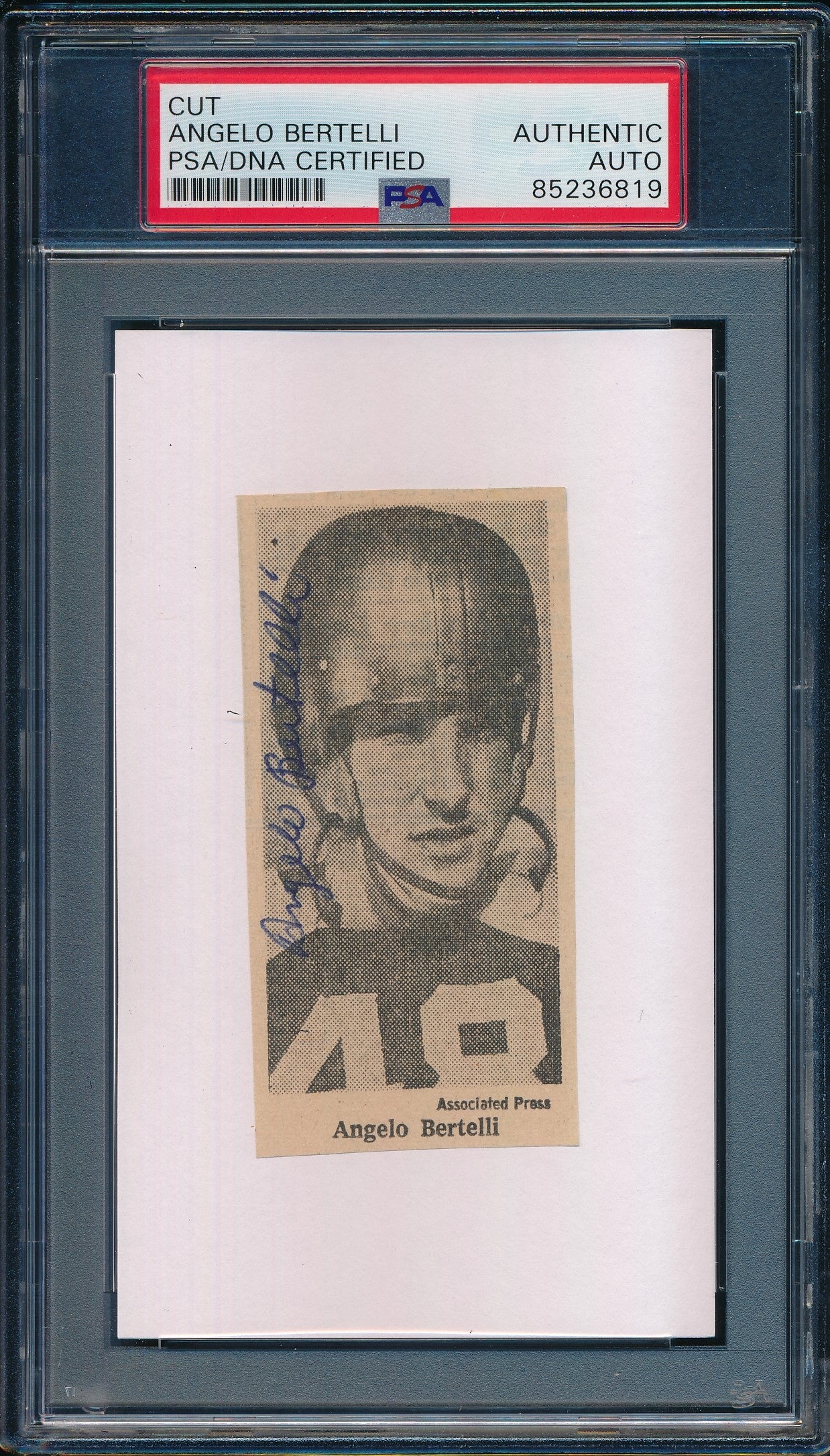 Angelo Bertelli Signed Cut on 3x5 Card Notre Dame 1943 Heisman  PSA/DNA 188310