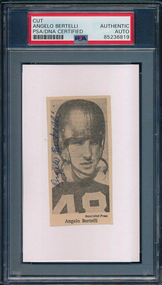 Angelo Bertelli Signed Cut on 3x5 Card Notre Dame 1943 Heisman  PSA/DNA 188310