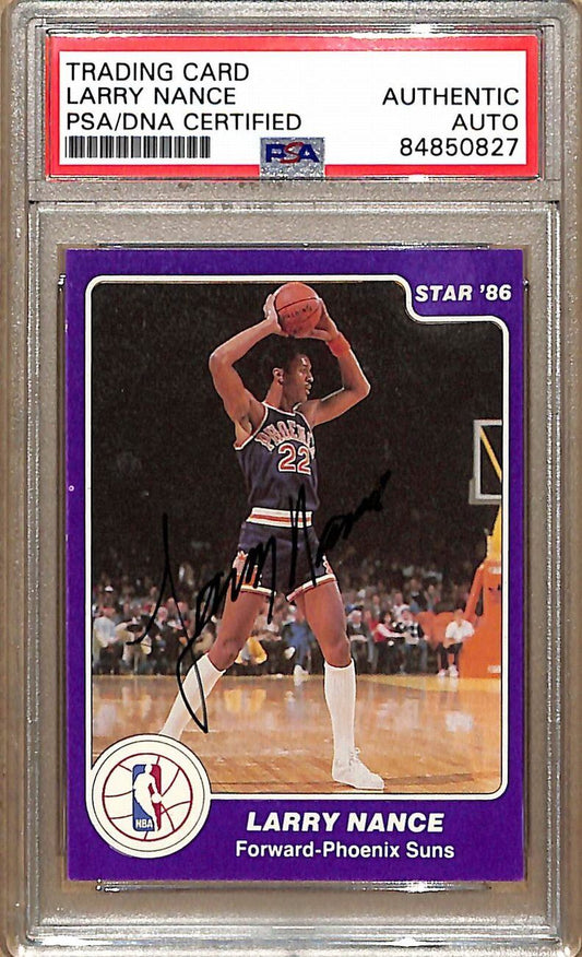 1985-86 Star Company #34 Larry Nance Suns Signed/Auto Card PSA/DNA 178979