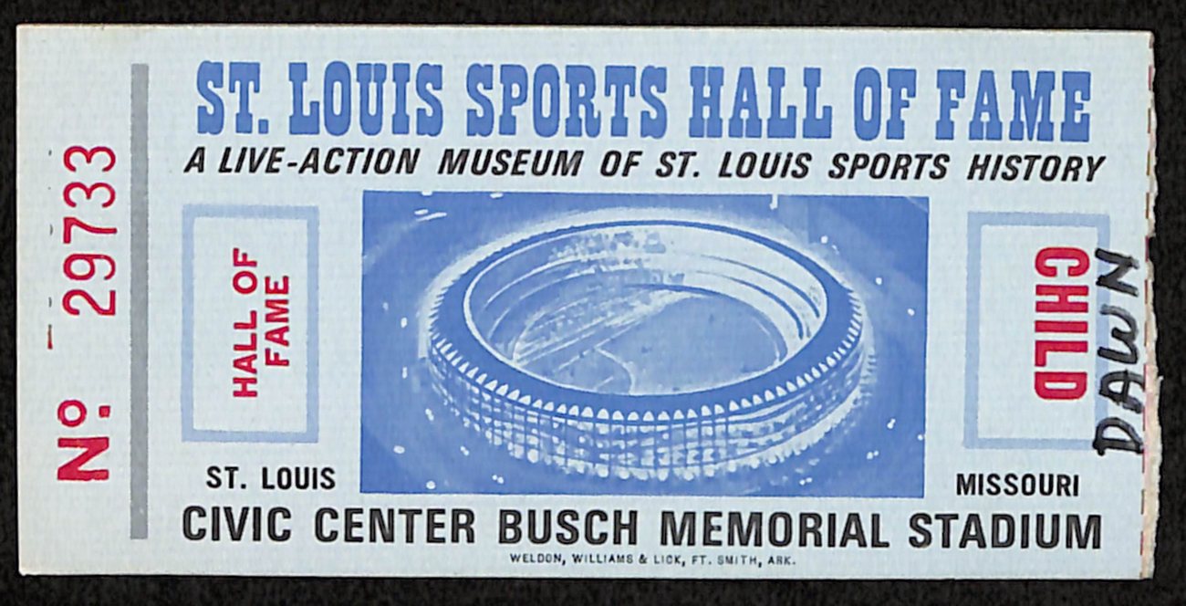 1970's St.Louis Sports Hall of Fame Museum Pass Ticket Stub Busch Stadium 189891