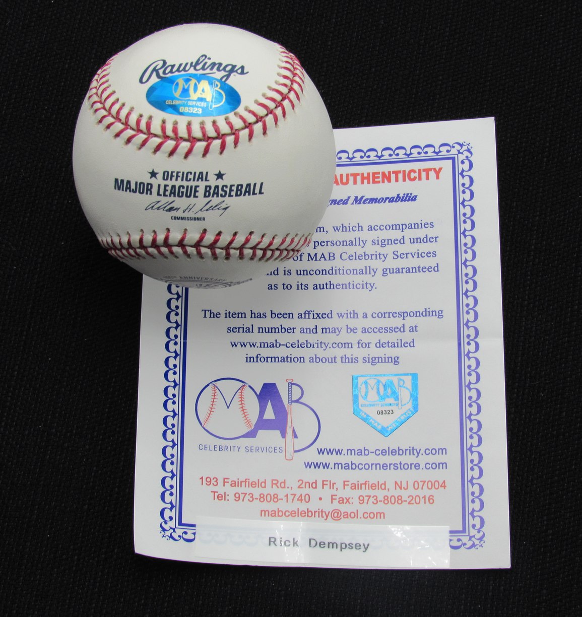 Rick Dempsey Signed/Auto Yankees 100th OML Baseball MAB 187013