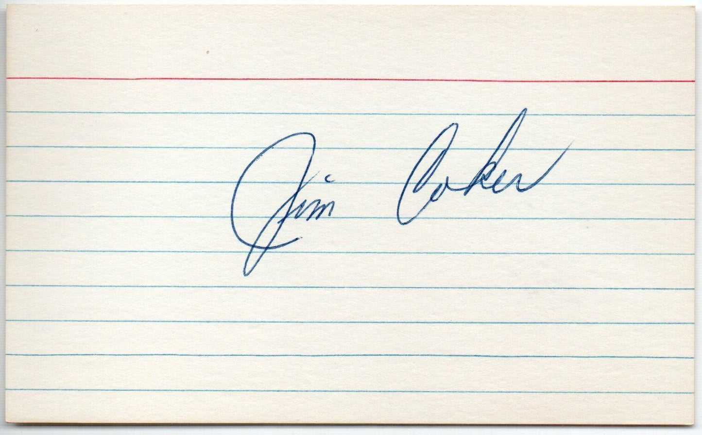 Lot of Five Jim Coker (d.1991) Reds/Phillies Signed 3x5 Index Cards 145587