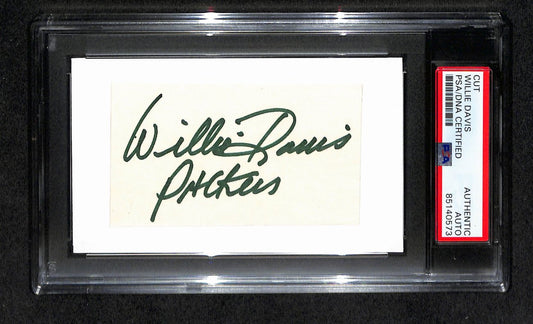 Willie Davis Autographed Cut on 3x5 Index Card PSA/DNA 186505