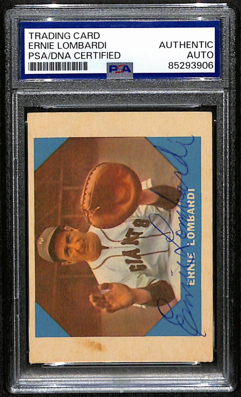 Ernie Lombardi HOF Signed/Auto 1960 Fleer Card #17 NY Giants PSA/DNA 190900