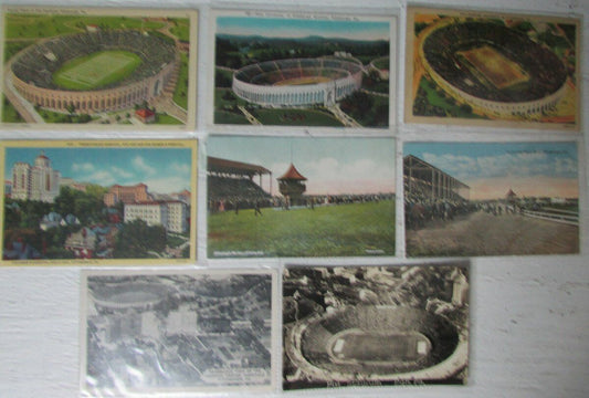 Lot of 8 University of Pittsburgh Pitt Stadium Early 1900's Postcards 147271