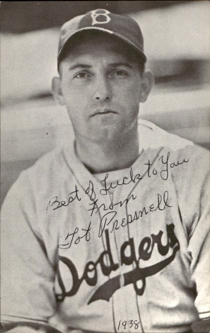 Tot Pressnell Dodgers d. 2001 Signed/Autographed 3x5 Photo 178727