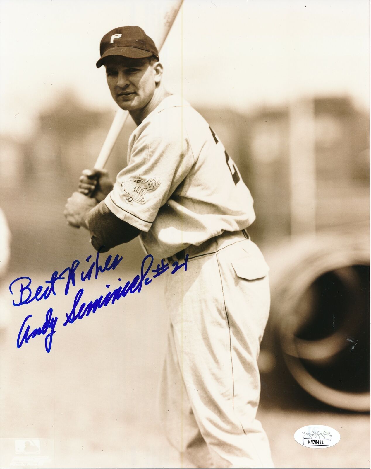 Andy Seminick Philadelphia Phillies Signed/Inscribed 8x10 Photo JSA 159114