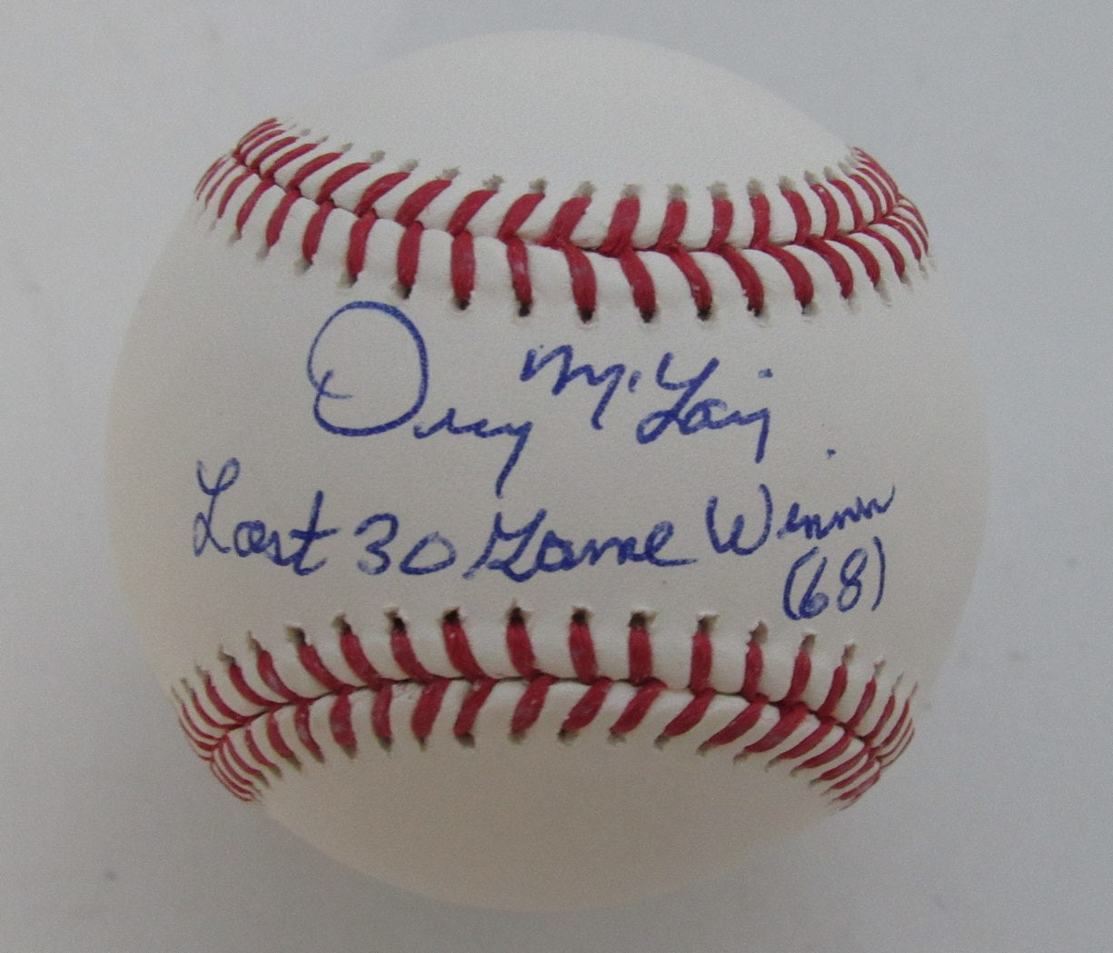 Denny McLain Autographed/Inscribed OML Baseball Tigers JSA 189357