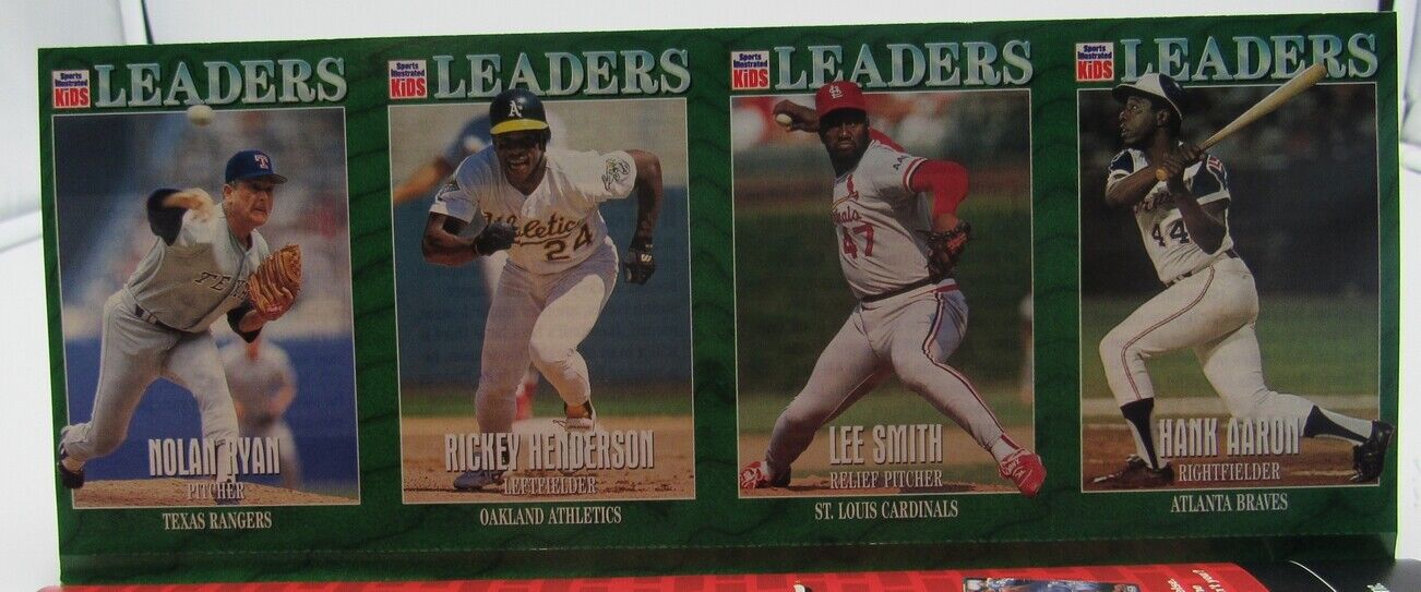 1997 Sports Illustrated for Kids Ryan/Aaron/Henderson/Hawk Uncut Sheet 159386