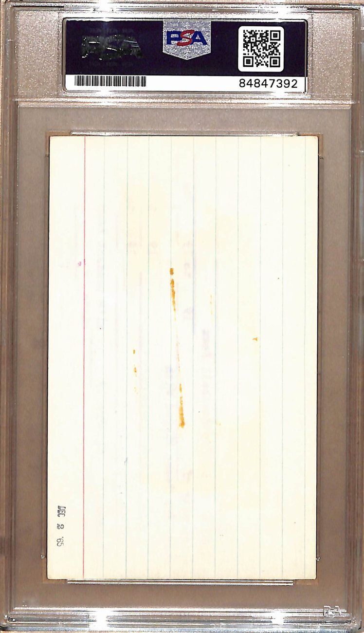 Henry Jordan HOF Autographed 3x5 Index Card Green Bay Packers PSA/DNA 179075