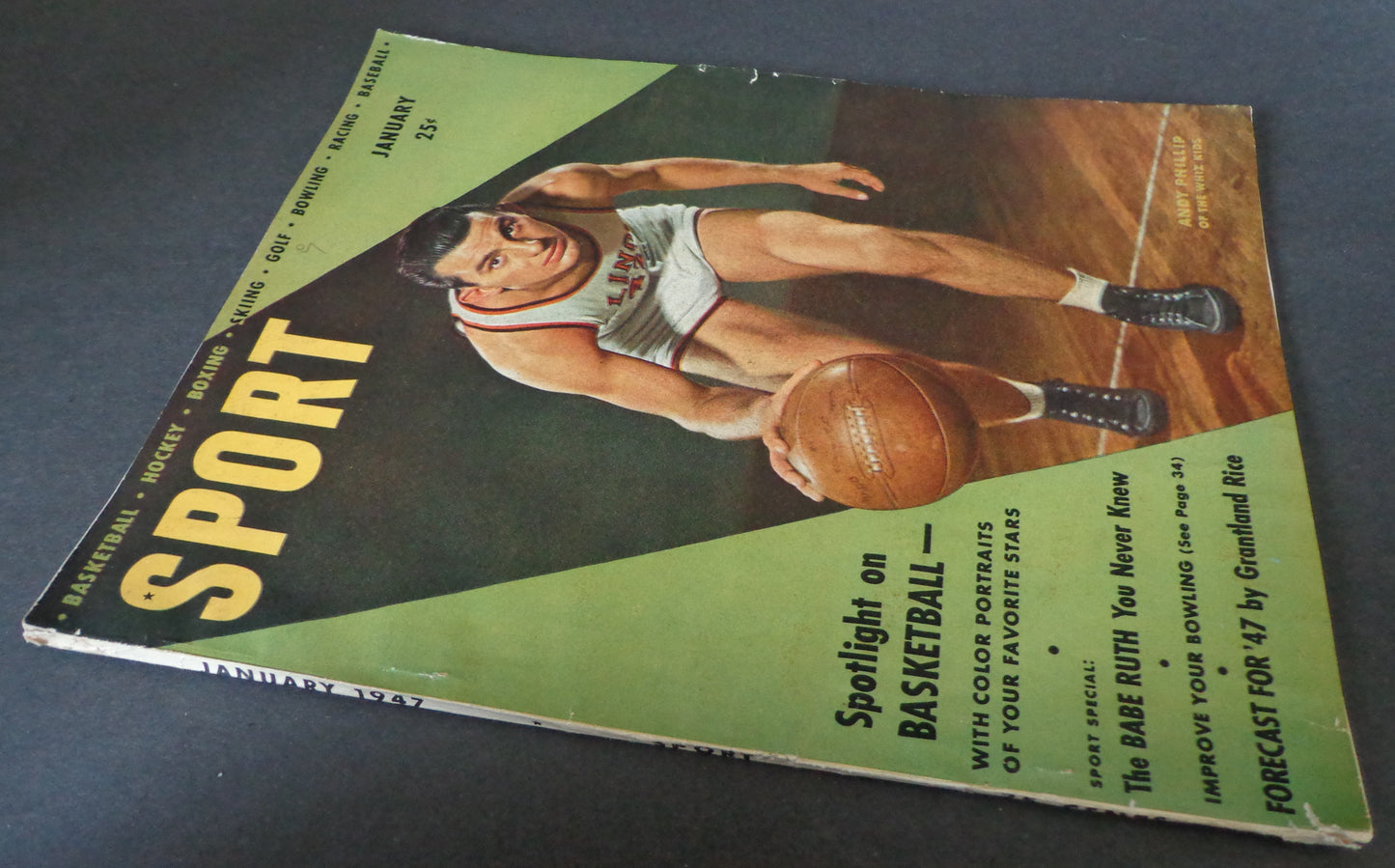 January 1947 SPORT Magazine NO LABEL Andy Phillip HOF "The Whizzer" 188422