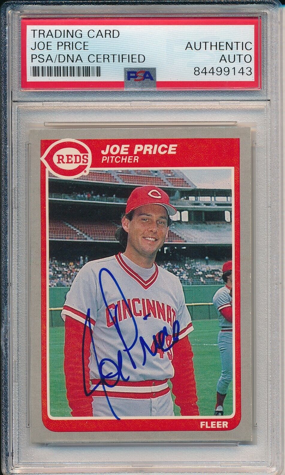 Joe Price Cincinnati Reds Signed/Autographed 1985 Fleer Card #548 PSA/DNA 166123