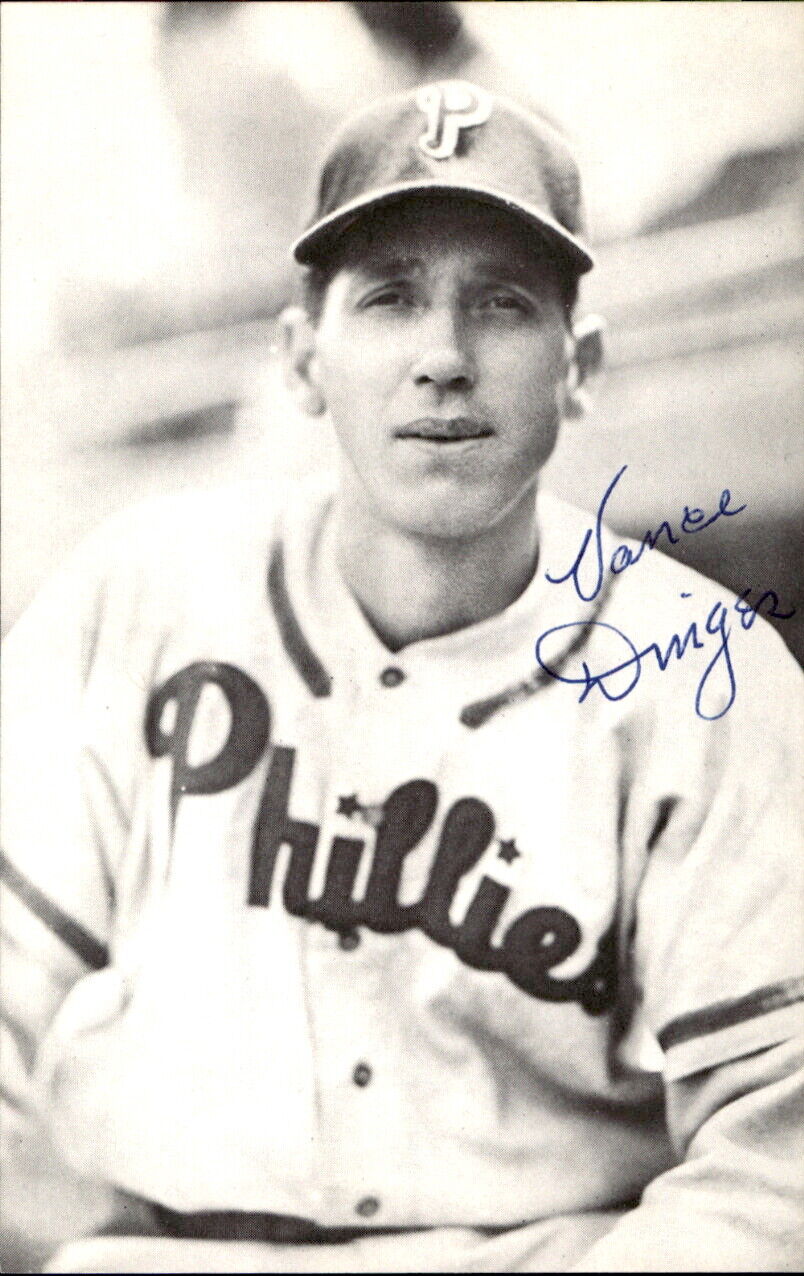 Vance Dinges Phillies d. 1990 Signed/Autographed 3x5 Photo 178189