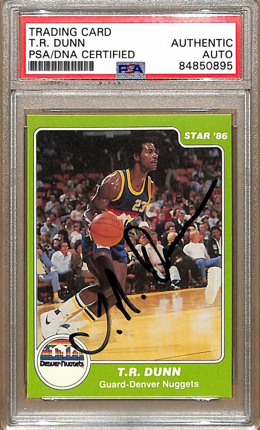 1985-86 Star Company #52 T.R. Dunn Nuggets Signed/Auto Card PSA/DNA 179107