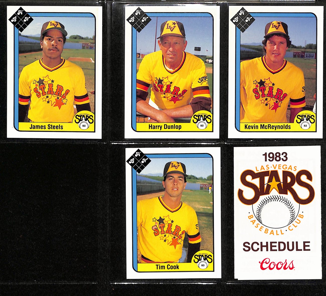 1983 BHM Baseball Las Vegas Stars Complete Team Set (23/23) Cards 189379