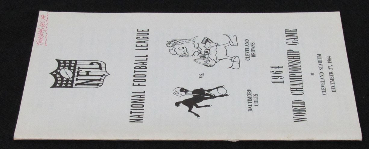 1964 NFL World Championship Game Media/Press Guide Colts vs. Browns 188807