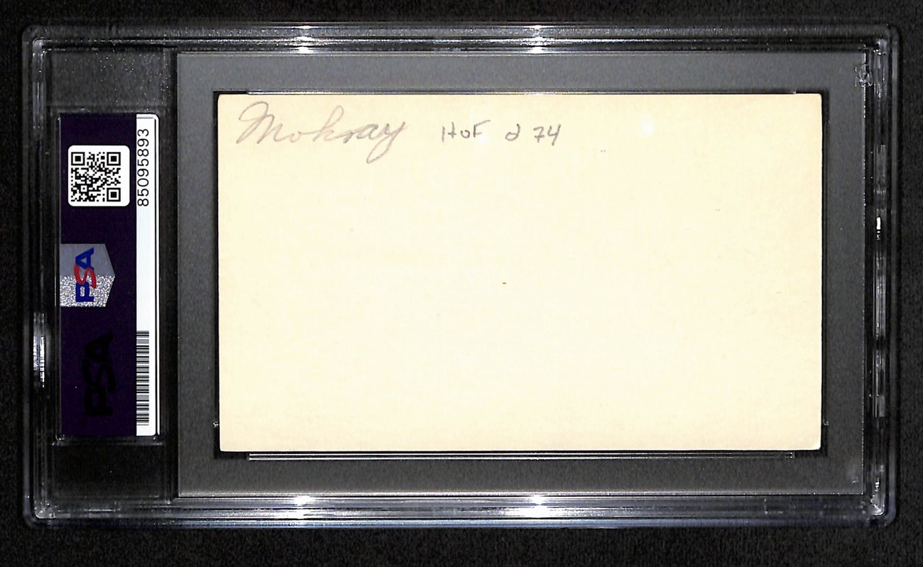 Bill Mokray HOF Signed 3x5 Index Card Boston Celtics Historian PSA/DNA 185478