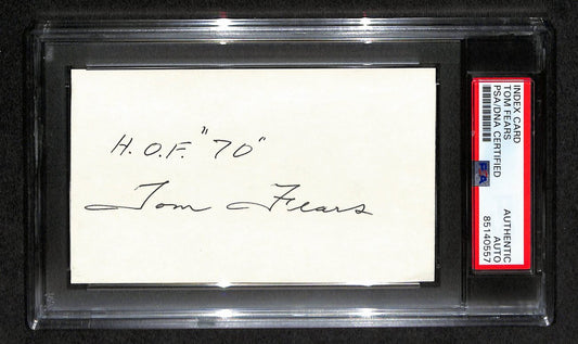 Tom Fears Autographed 3x5 Index Card PSA/DNA 186501