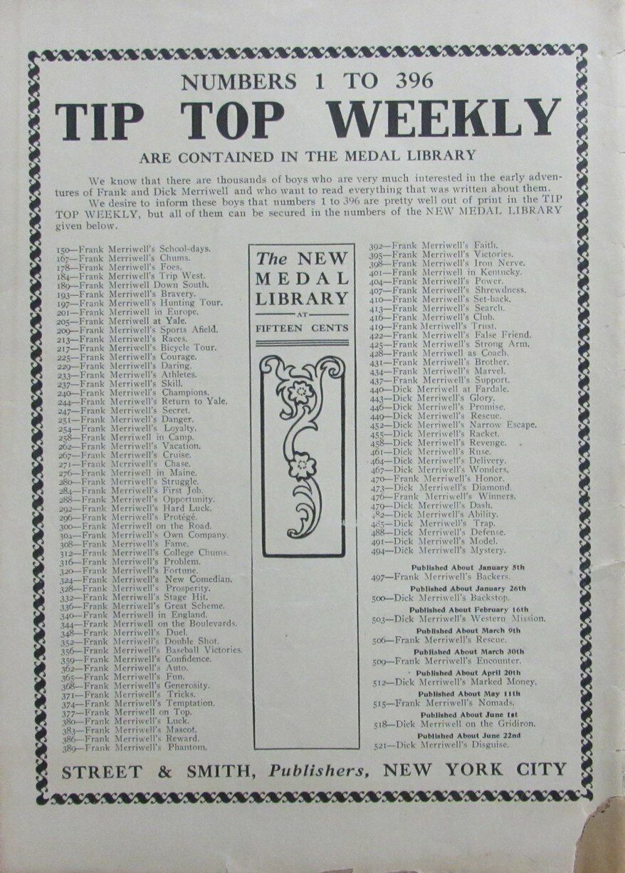 Vintage May 29, 1909 New York Baseball Tip Top Weekly No. 685 Magazine 165296