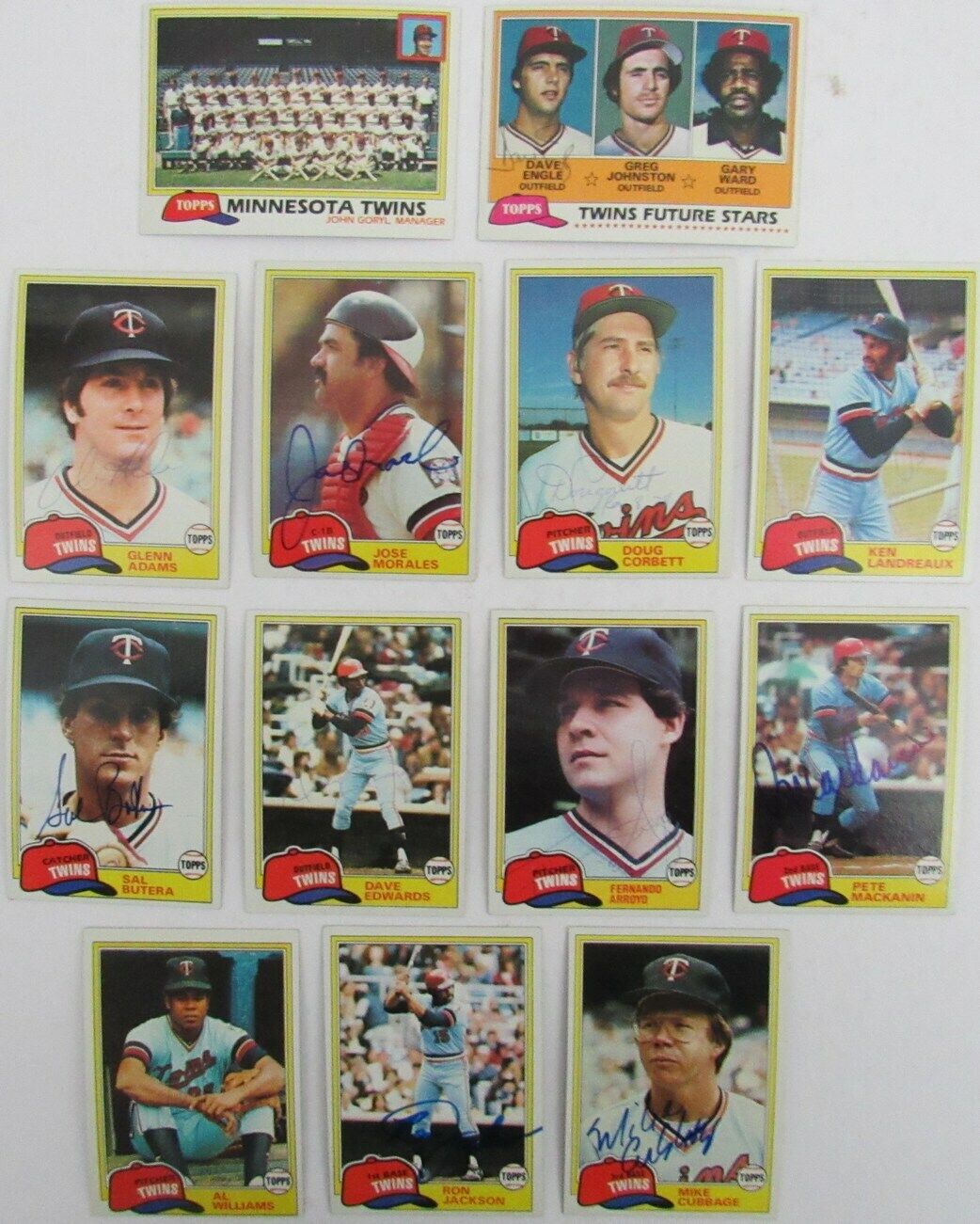 Lot of 13 Minnesota Twins Signed/Autographed 1981 TOPPS Trading Cards 165579