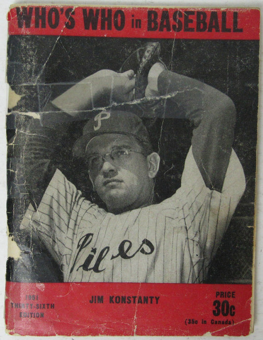 1951 Who's Who in Baseball Booklet with Jim Konstanty Phillies on Cover 144900