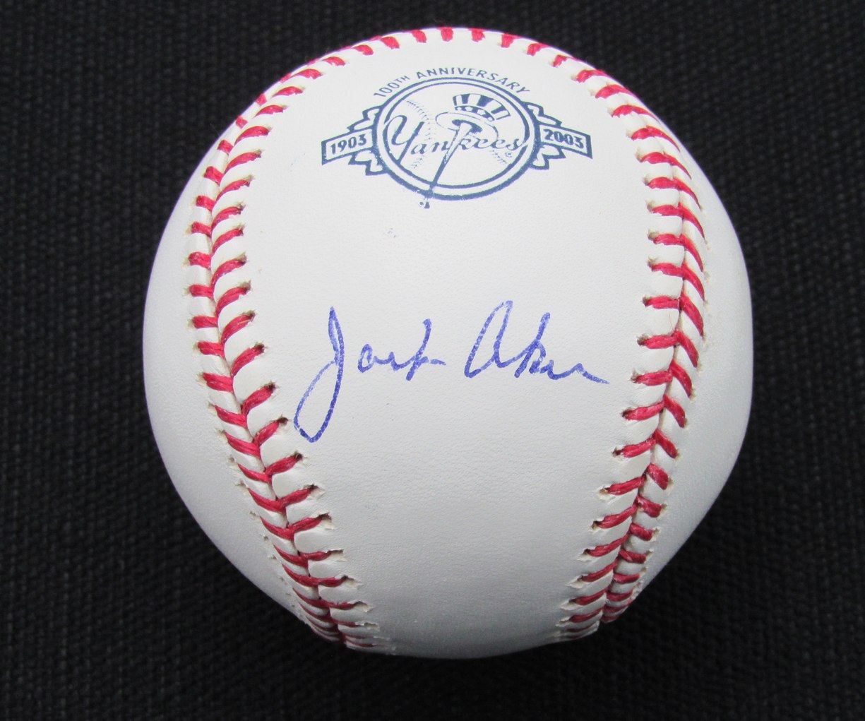 Jack Akers Signed/Auto Yankees 100th OML Baseball JSA 186697