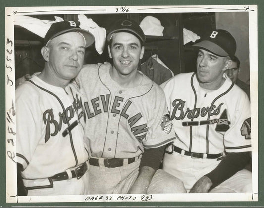 Boudreau(Indians)/Southworth(Braves) 1940's 6.5x8.5 Wire/Press Photo 150768