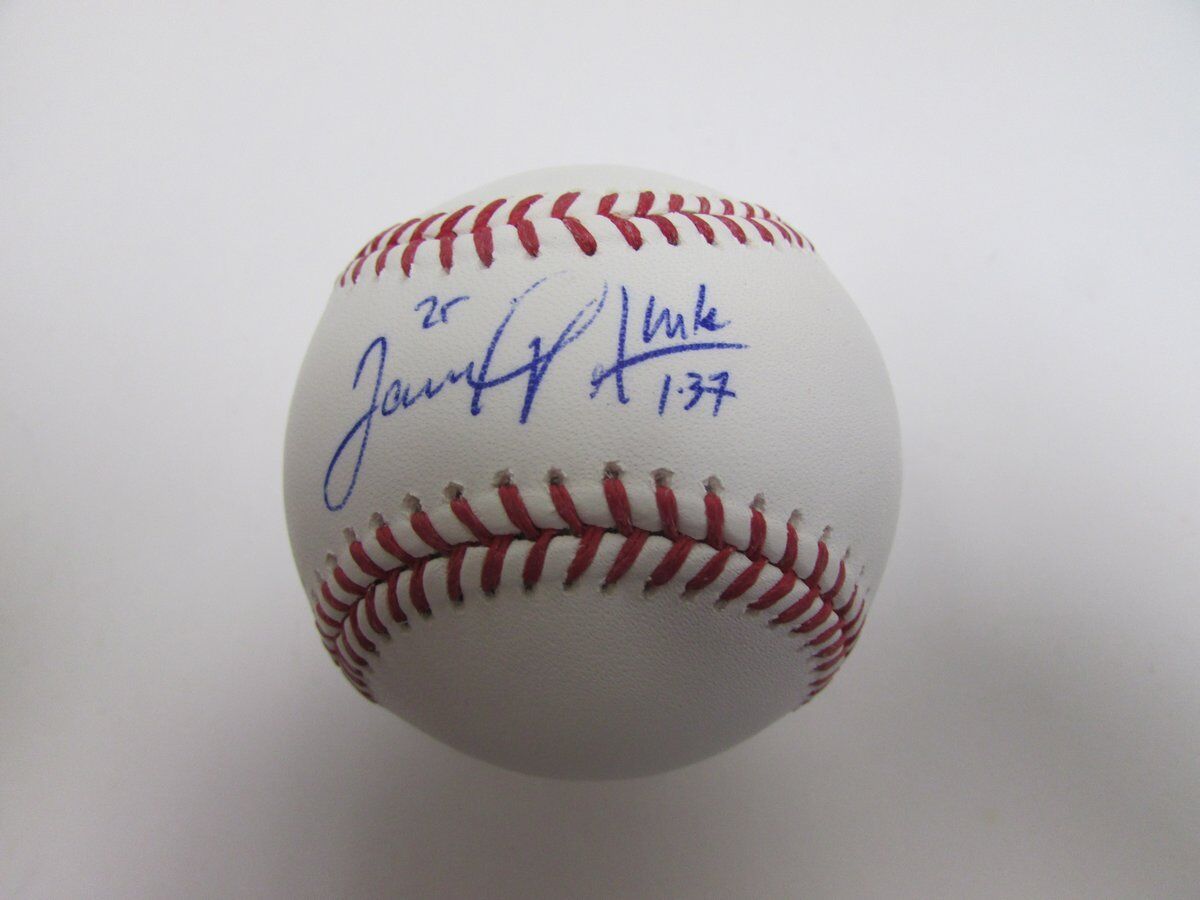 Daniel Nava Inscribed Phillies Signed/Autographed OML Baseball 139201