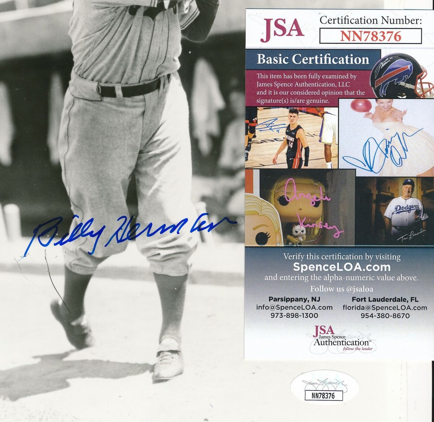 Billy Herman HOF Brooklyn Dodgers Signed/Autographed 8x10 Photo JSA 159104