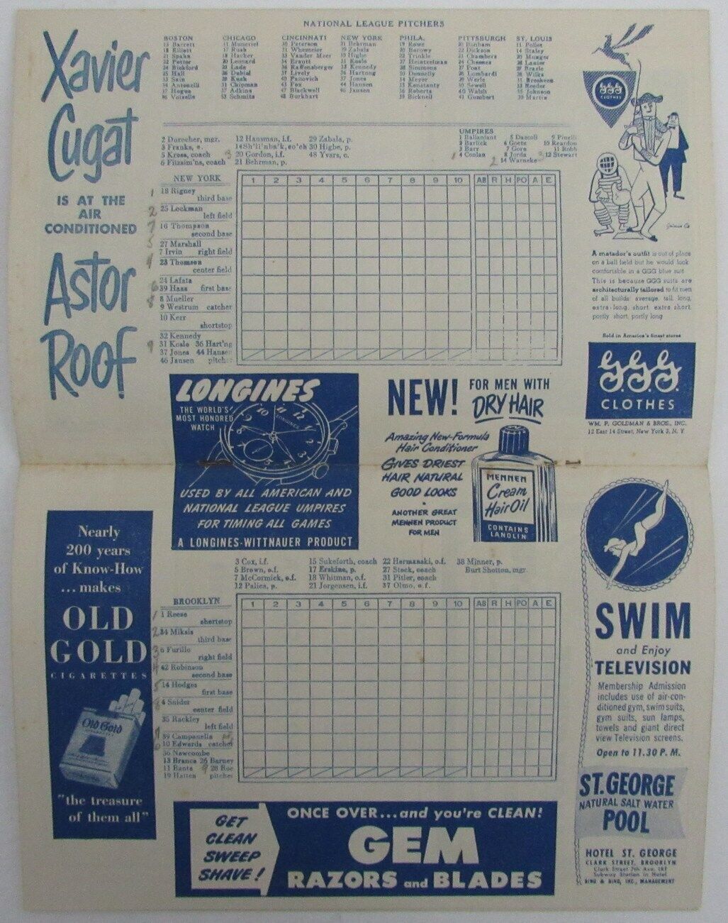 1949 Brooklyn Dodgers vs. NY Giants Baseball Game Program Jackie Robinson 176153