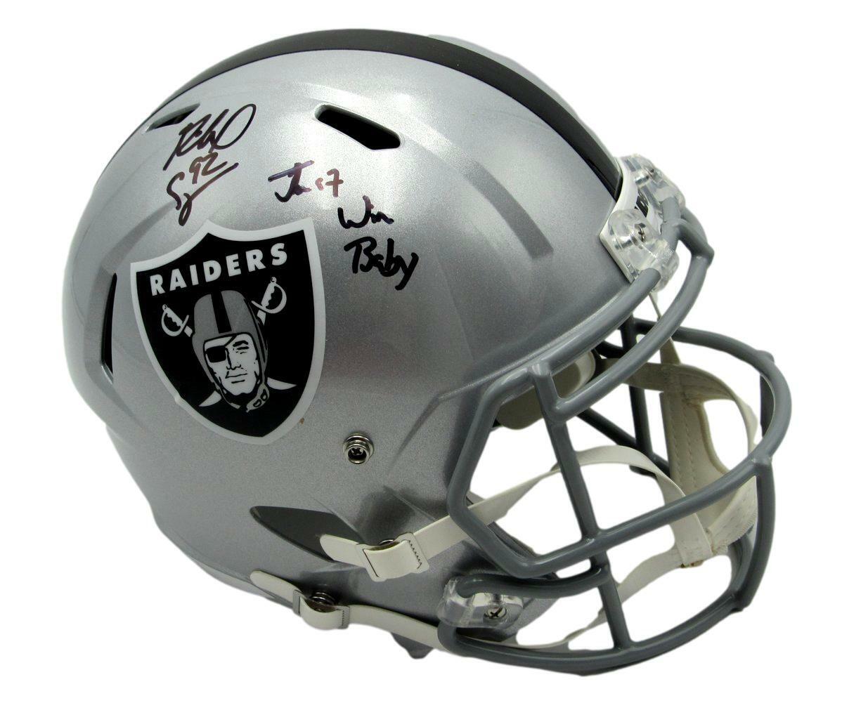 Richard Seymour Signed Raiders Speed Full Size Replica Helmet Beckett 160591