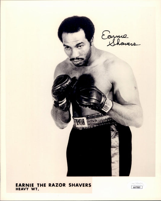Ernie Shavers Signed/Autographed 8x10 B/W Boxing Photo JSA 191047