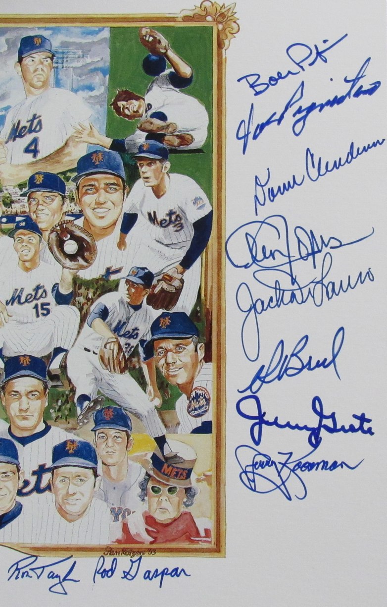 1969 Mets Team Signed (17) 11x14 Kotzen Litho Print WS Champions 187333