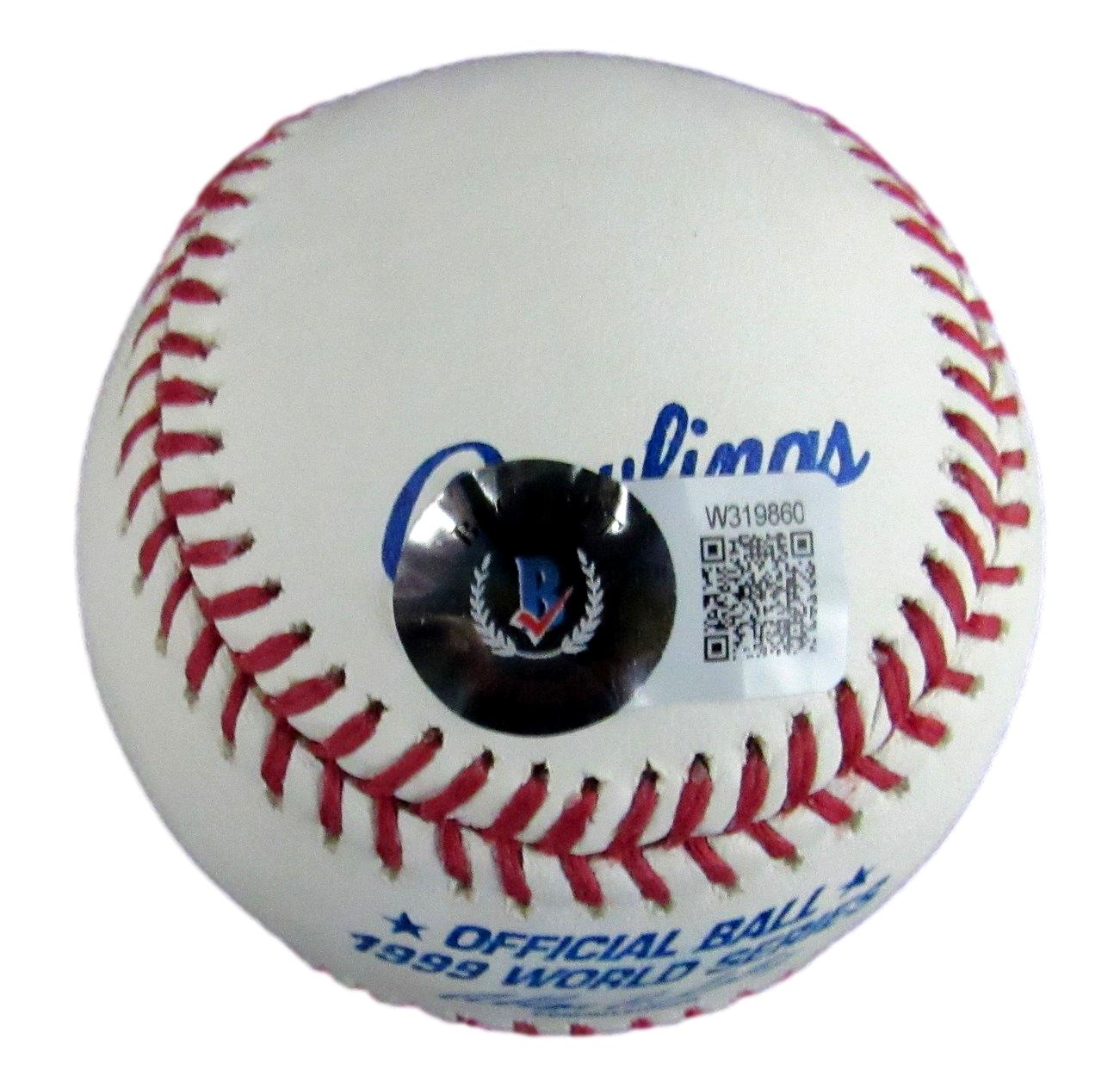 Jorge Posada Autographed 1999 World Series Baseball NY Yankees Beckett 176898