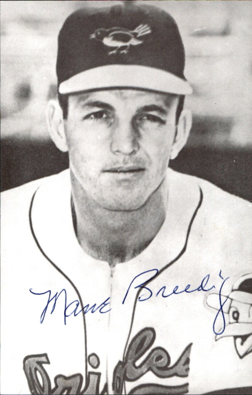 Marv Breeding Baltimore Orioles d. 2006 Signed/Auto 3x5 Photo 177980