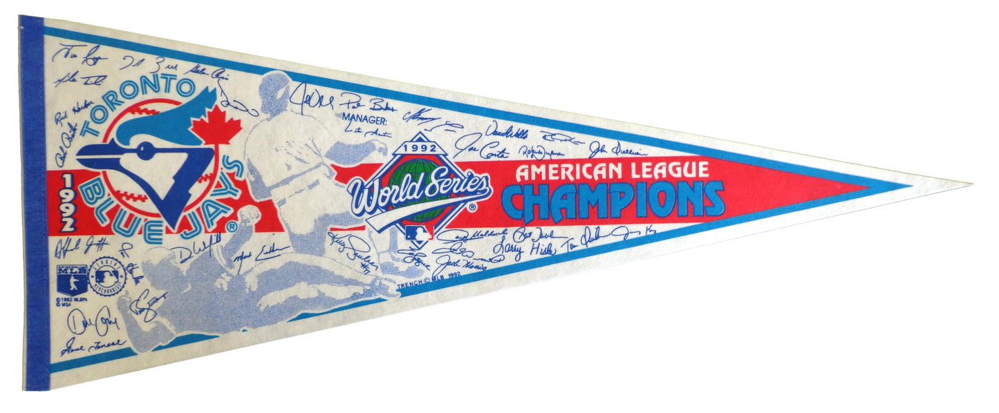 1992 Toronto Blue Jays World Series Baseball 30x12 Felt Pennant