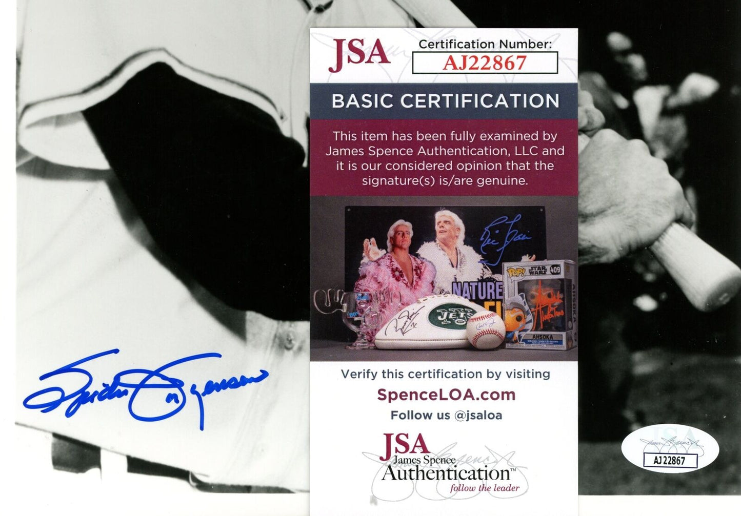 Spider Jorgensen Autographed 8x10 Photo New York Giants JSA 177880