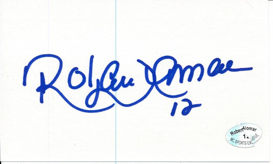 Roberto Alomar HOF Toronto Blue Jays Signed/Autographed 3x5 Index Card 163937